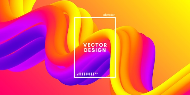 Fluid dynamic colorful gradient shape with movement effect