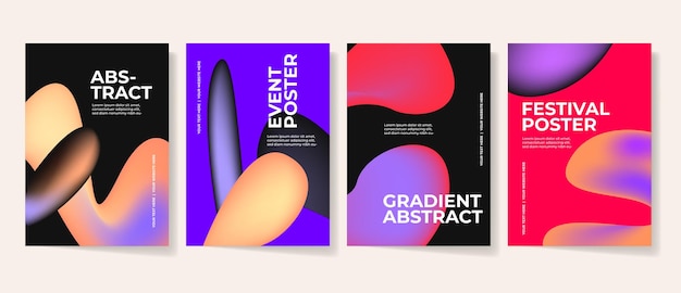 Fluid gradient abstracte posterontwerp set