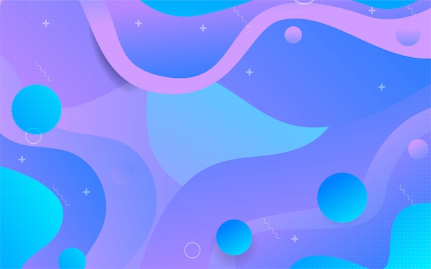 Fluid gradient shapes with memphis elements background