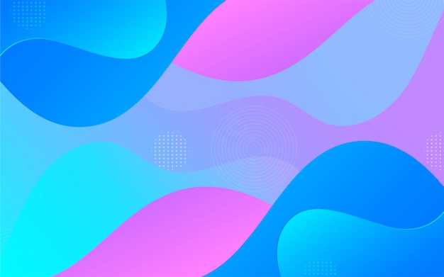 Fluid gradient shapes with memphis elements background