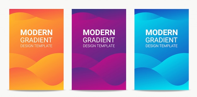 Vector fluid modern gradient background design template set