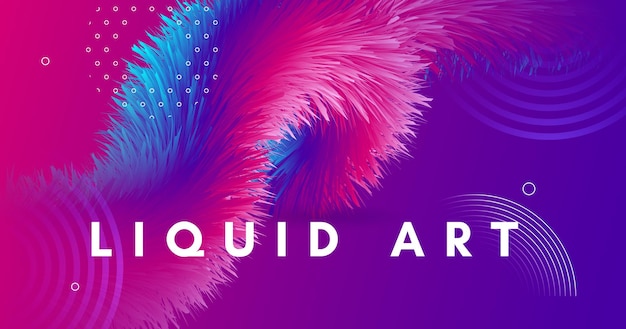 Fluid poster with 3d wave shape