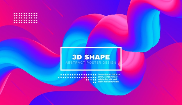 3D波形の流動的なポスター