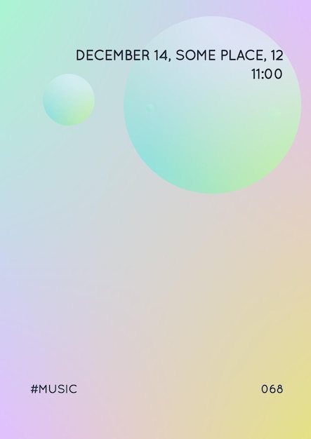 Жидкий плакат с круглыми формами градиентные круги на голографическом фоне современный хипстерский шаблон для плакатов охватывает баннеры листовки презентации ежегодный минимальный жидкий плакат в неоновых тонах