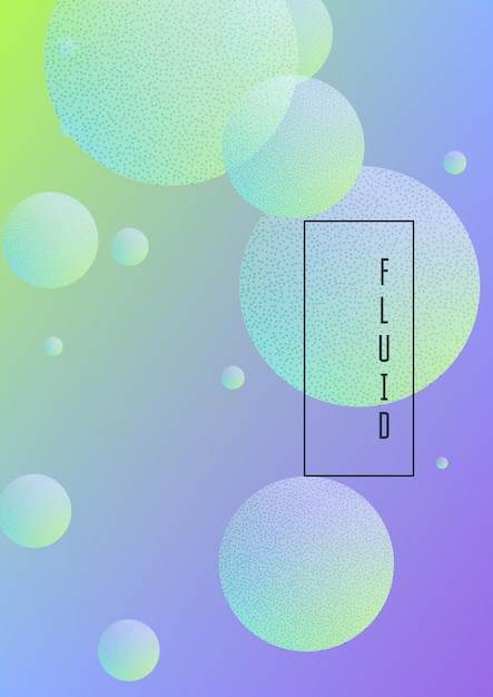 Fluid poster with round shapes and halftone dots texture