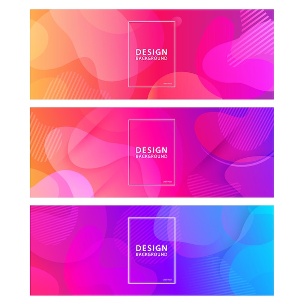 Fluid shape banner design background. liquid geometric