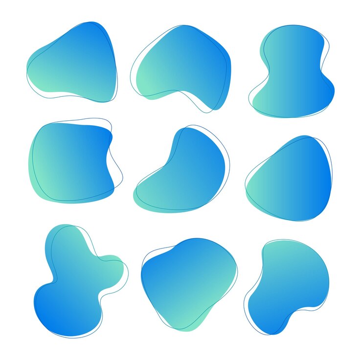 Vector fluid shape vector set gradient liquid