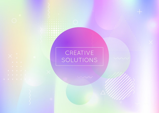 Fluid shapes background with liquid dynamic elements holographi
