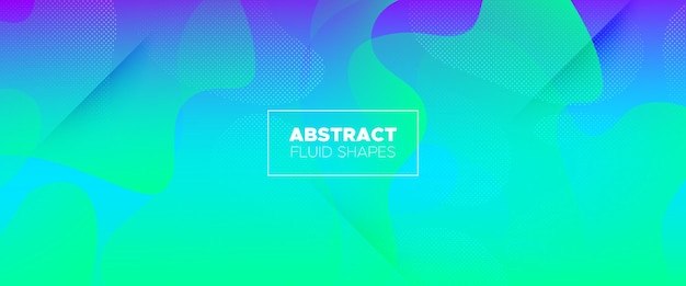 Fluid shapes on colorful gradient background banner