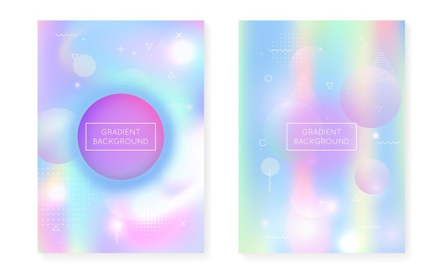 Fluid shapes cover with liquid dynamic background Holographic b