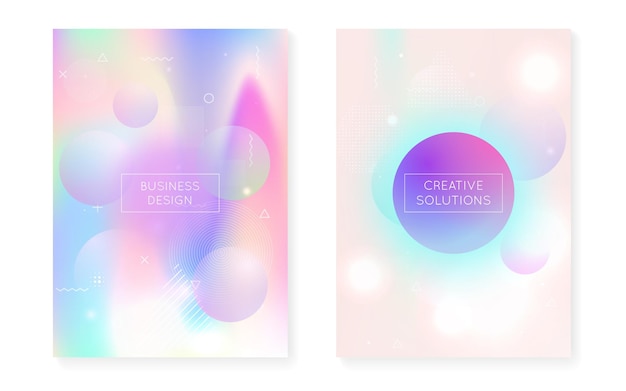 Fluid shapes cover with liquid dynamic background holographic b