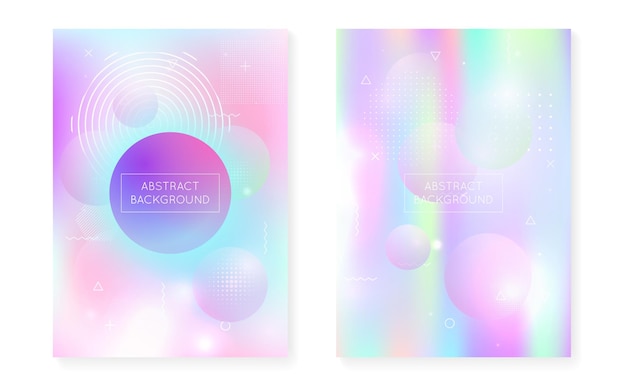 Fluid shapes cover with liquid dynamic background Holographic b