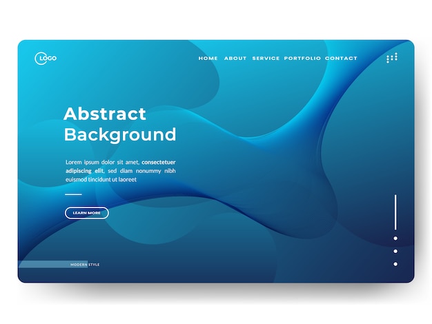 Fluid shapes landing page template