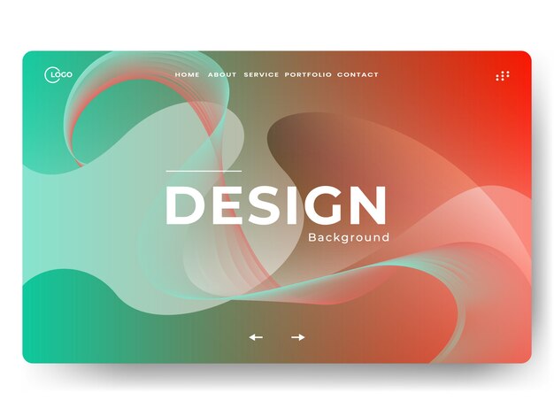 Vector fluid shapes landing page template