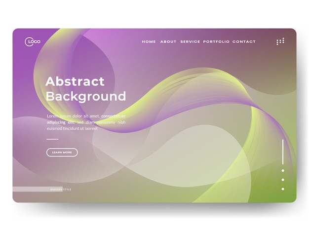 Vector fluid shapes landing page template