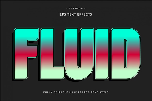 Vector fluid text effect  fluid text style