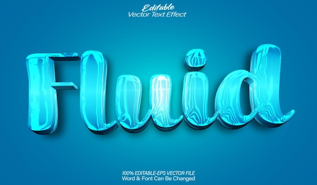 Vector fluid vector text effect editable alphabet water drip splash