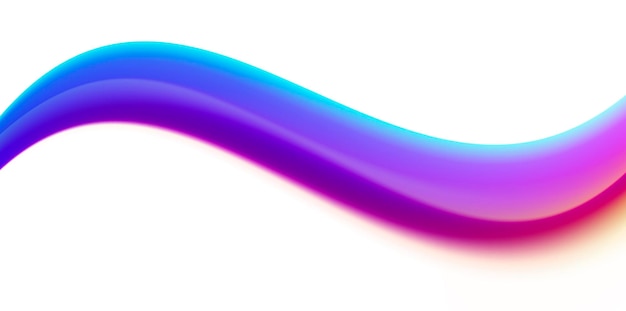 Fluid wave shape of bright gradient soft smooth curve graphic element isolated blend