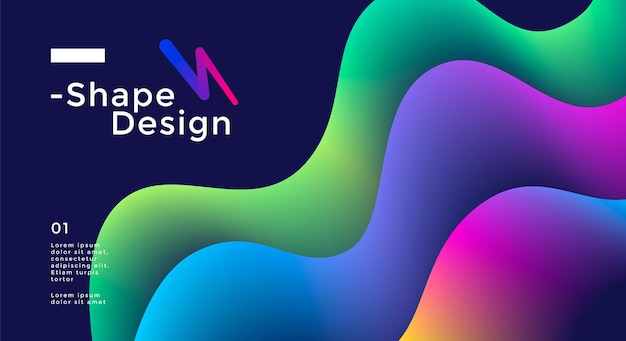 Fluid wide design with vibrant colorful wave shapes.
