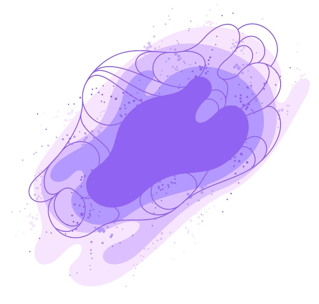 Vettore fluidi viola forme liquide in movimento elemento grafico astratto di vettore, arte moderna dinamica che scorre e forme mutevoli, gradienti bolle di lava.