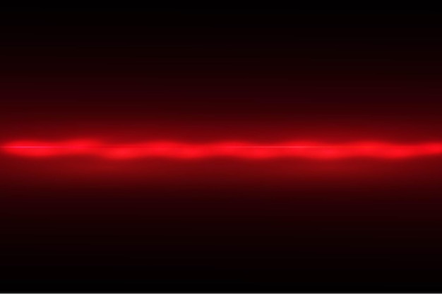 Vector fluorescent red line on black background