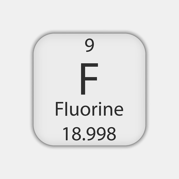 Fluorsymbool Scheikundig element van het periodiek systeem Vectorillustratie