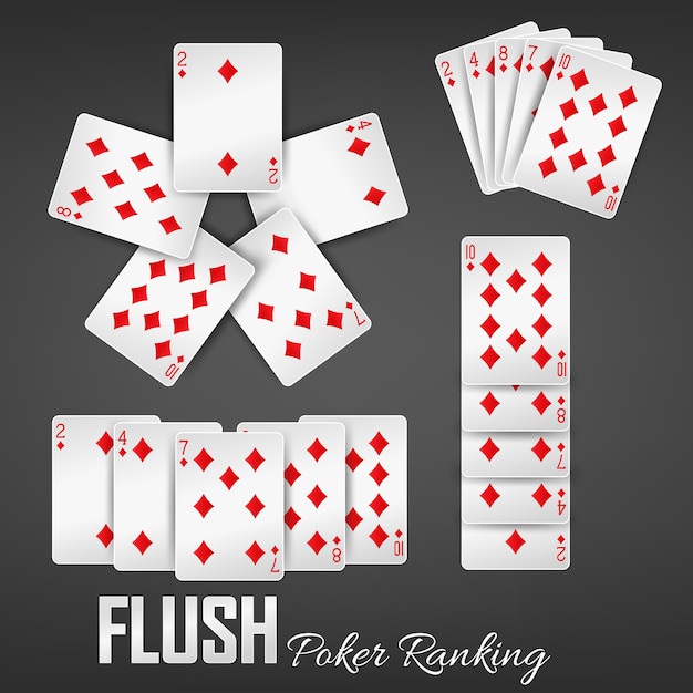 Vector flush poker ranking casino sets