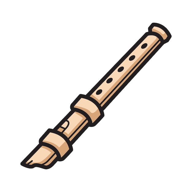 Vector flute music instrument clipart