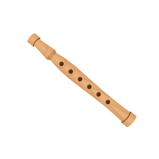 Vector the flute musical instrument isolated on white background.vector.