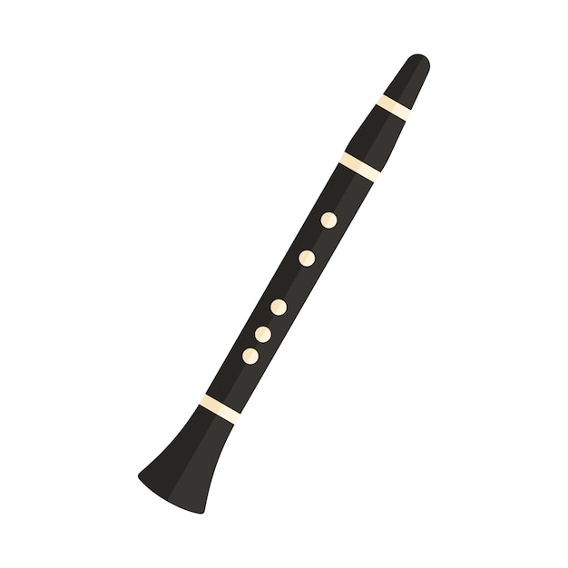 Vector flute musical instrument vector illustration woodwind music instrument