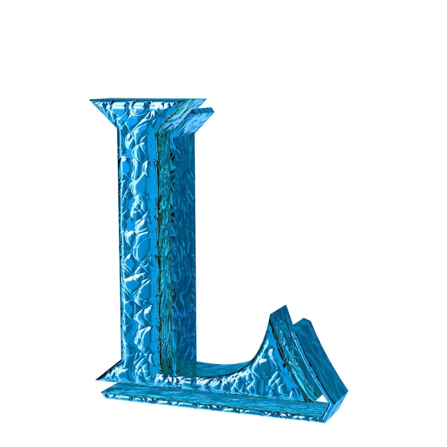 Fluted blue symbols right side view letter l