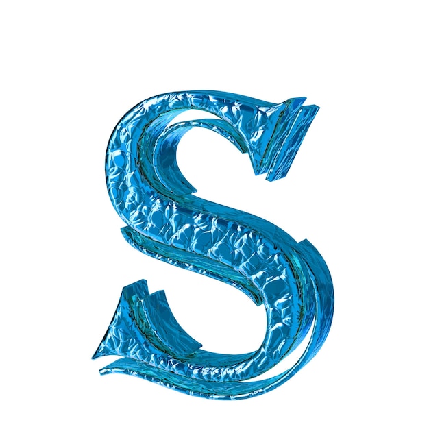 Vector fluted blue symbols right side view letter s