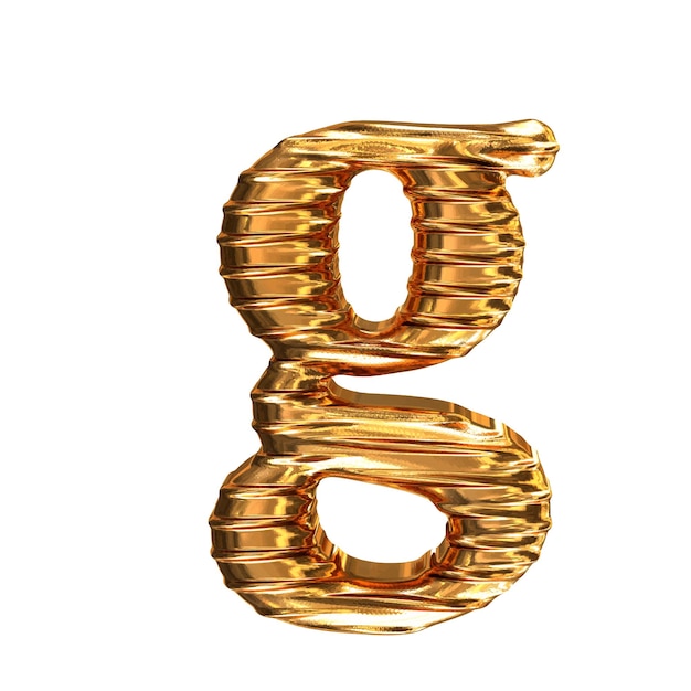 Vector fluted gold horizontally 3d letter g