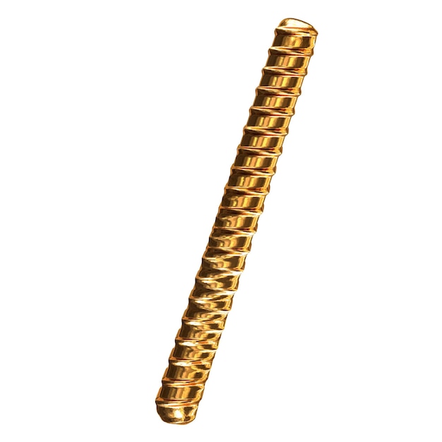 Fluted gold horizontally 3d symbol