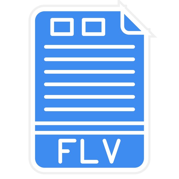 Икона векторного изображения FLV может использоваться для форматов файлов