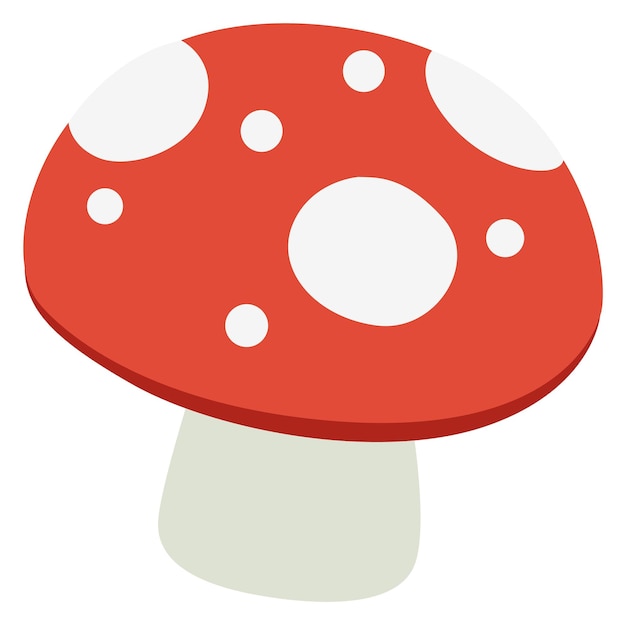 Vector fly agaric icon poison mushroom color symbol