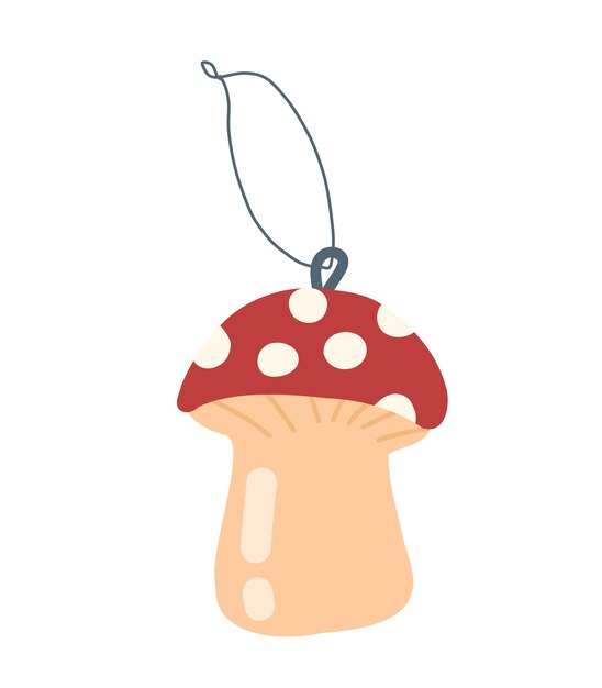 Fly agaric mushroom Christmas toy Fly agaric simple illustration