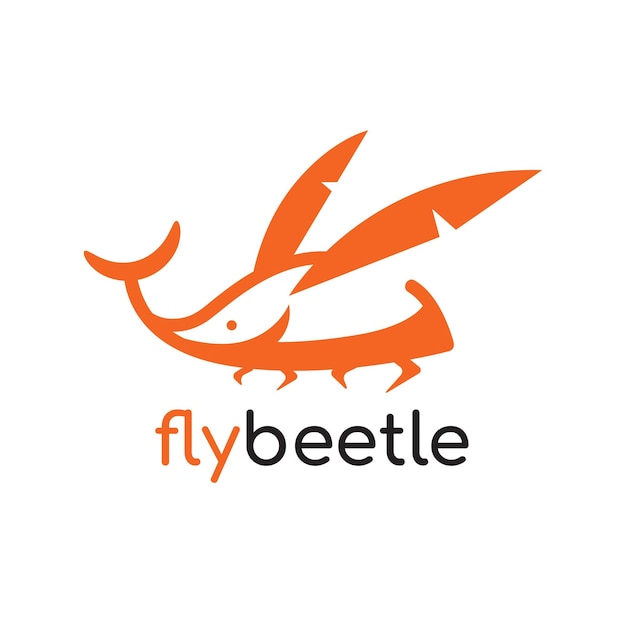 Вектор Шаблон логотипа fly beetle