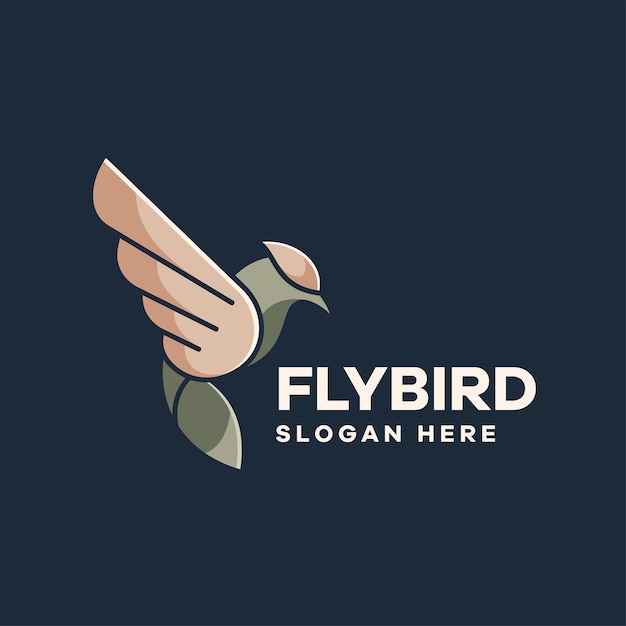 Vector fly bird illustration logo