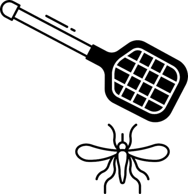 Vector fly killer glyph and line vector illustration