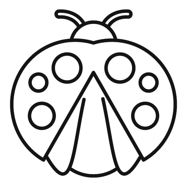 Fly ladybird icon outline vector Sheet baby summer