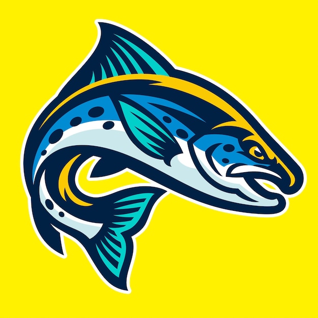 Fly Trout Fish Logo Mascotte