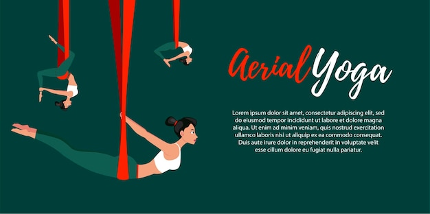 Fly yoga concept illustratie