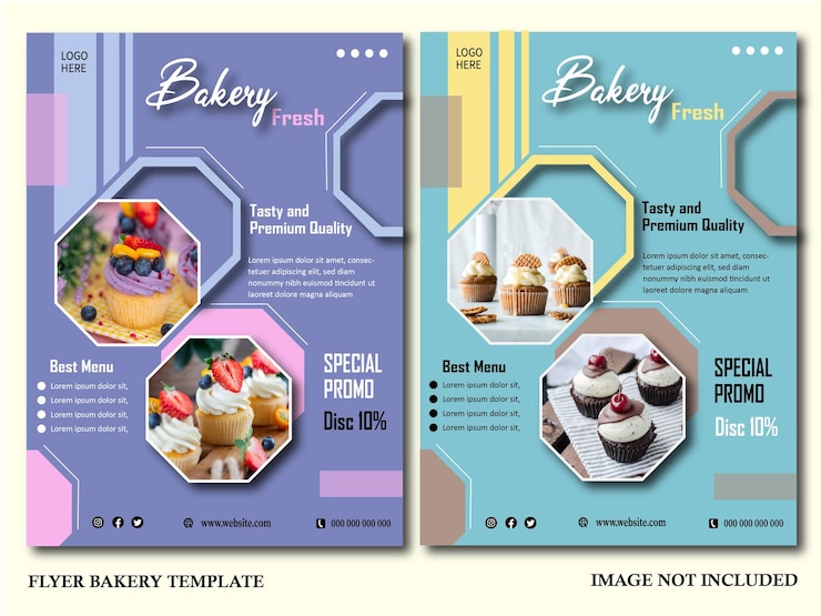 वेक्टर flyer bakery template design