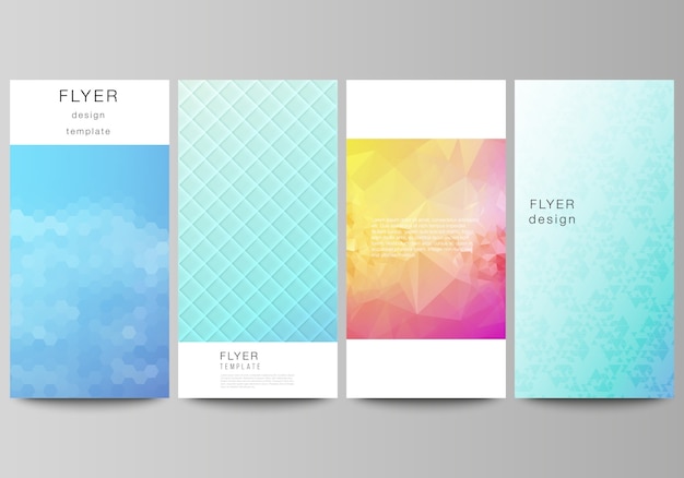 Vector flyer, banner design templates. abstract geometric pattern with colorful gradient