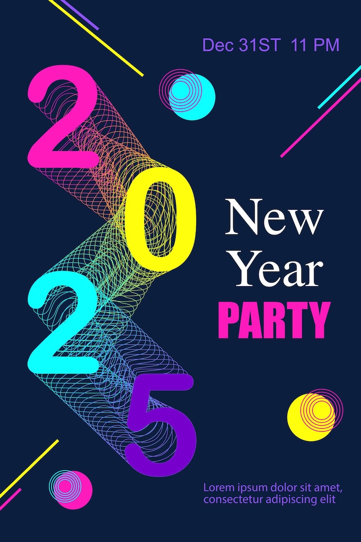 Vector flyer banner poster or invitation design new year celebration