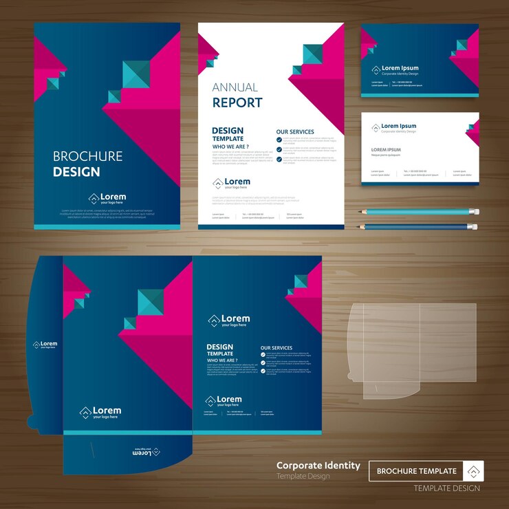 Vector flyer brochure business annual report cover template design corporate business identity folder digit