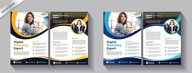 flyer brochure business template for annual report with modern idea