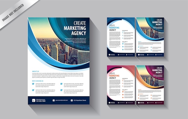 flyer brochure business template for annual report with modern idea