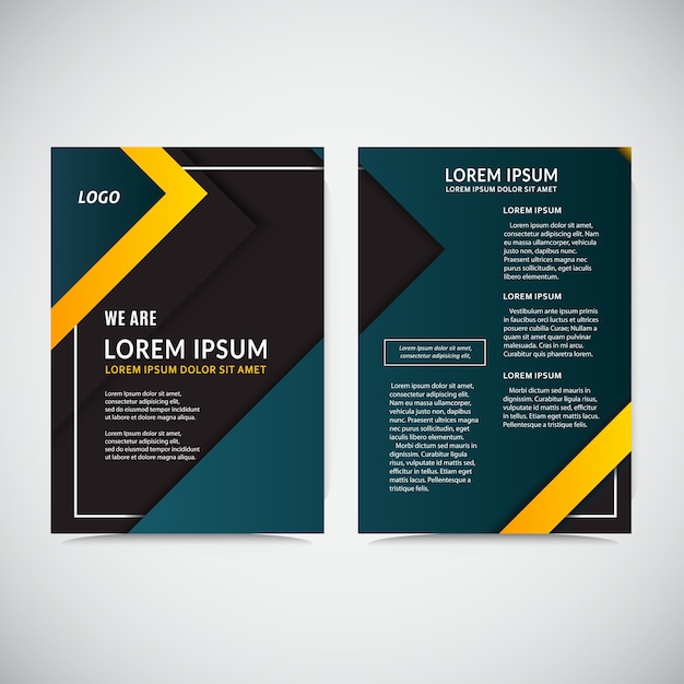 Flyer brochure design template in geometric pattern